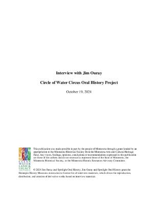 Jim Ouray Circle of Water Circus Oral History