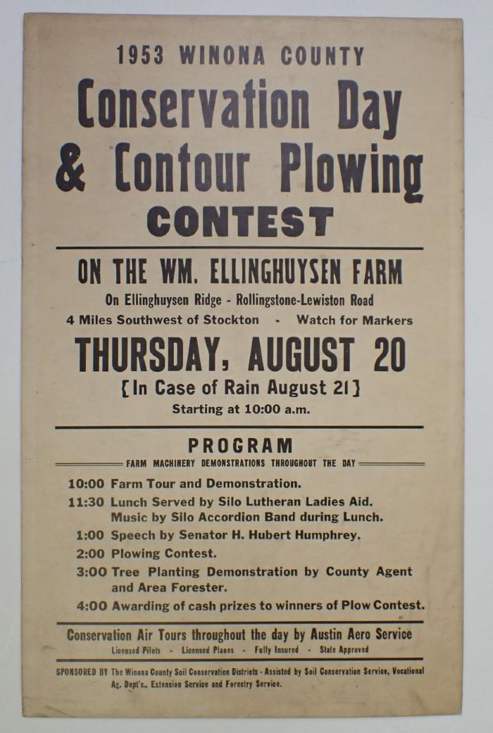 1953 Conservation Day & Contour Plowing Contest Poster