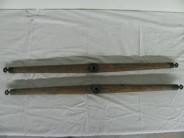Two matching wood neck yokes