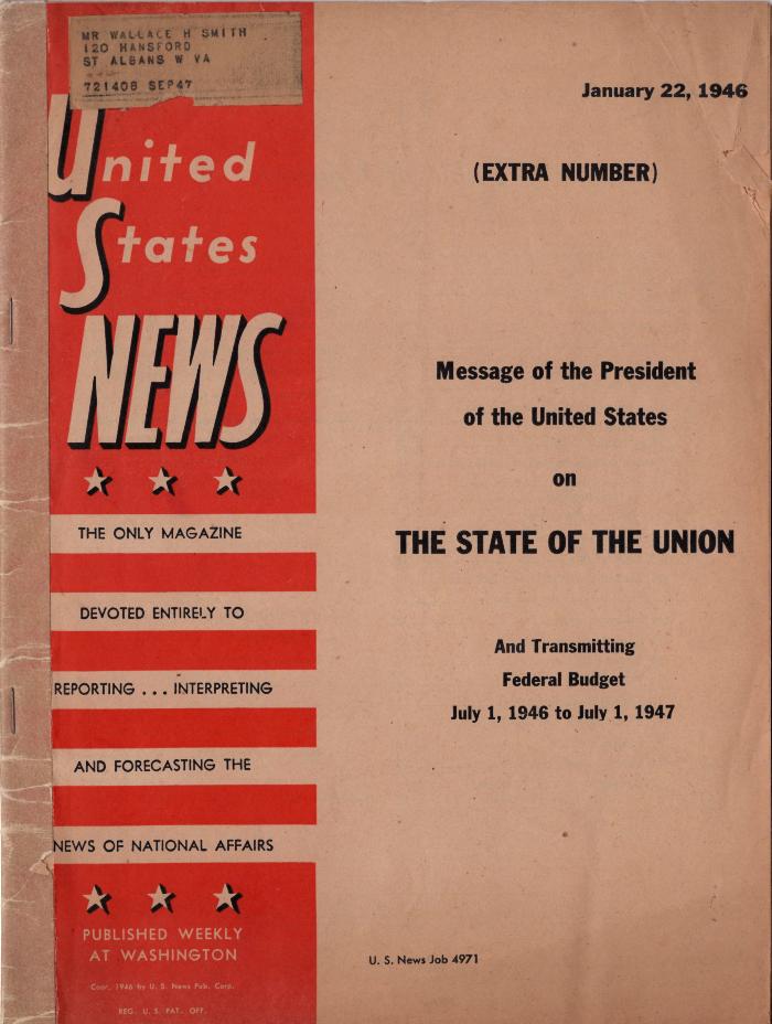 Volume XX-No.5 of the United States News Magazine