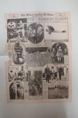 Minneapolis Tribune - The Lindbergh Flight, August 21, 1927