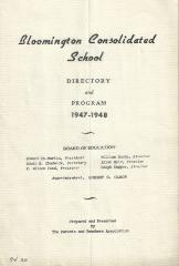 Bloomington Consolidated School Directory and Program 1947-1948