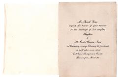 Wedding invitation, Orrin Nord and Angeline Dean 