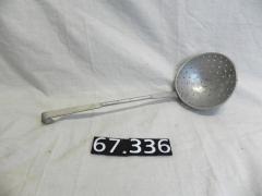 Aluminum straining ladle.