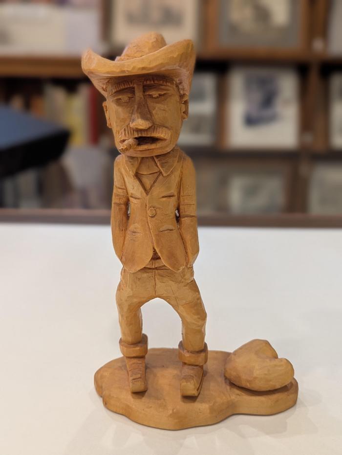 Wood Carving of a Cowboy by Les Anderson, 1996