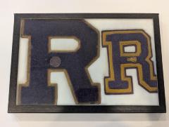 Shadow Box with Robbinsdale High School Varsity Letters, including Basketball