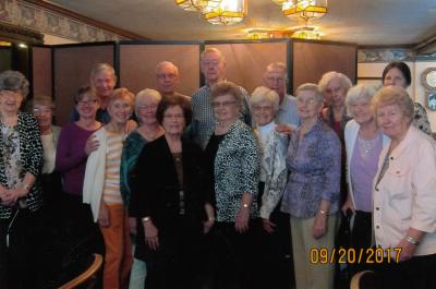 Color photograph of members of the Hayfield High School class of 1948, reunion