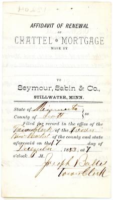 Affidavit of Renewal of Chattel Mortgage
