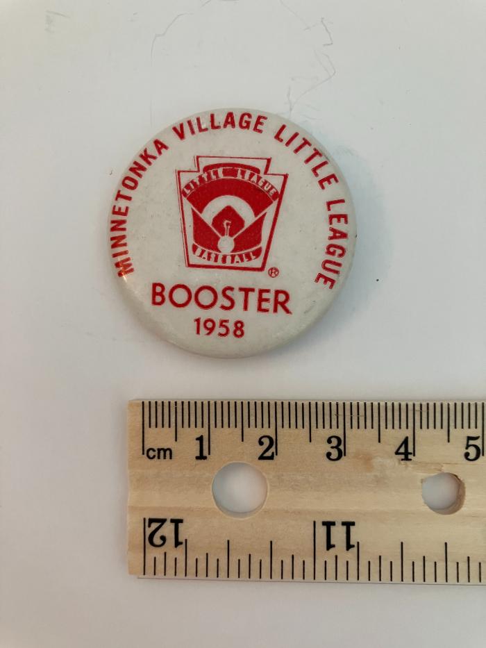 1958 Minnetonka Village Little League Booster Promotional Button