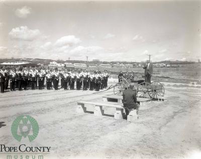 Johnny “J.H.” Peterson speaking at groundbreaking of the Pope County Museum 1966.