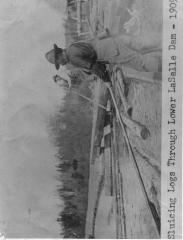 Logging - Sluicing logs through Lower LaSalle Dam 1909