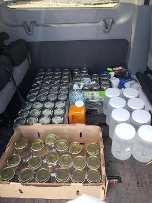 Hand Sanitizer Distribution Photographs