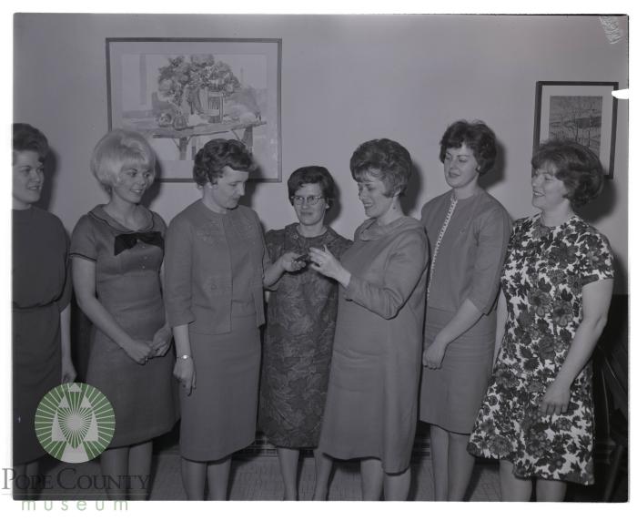 New Glenwood Mrs. Jaycee president Joyce Hurd with the rest of the Mrs. Jaycee members