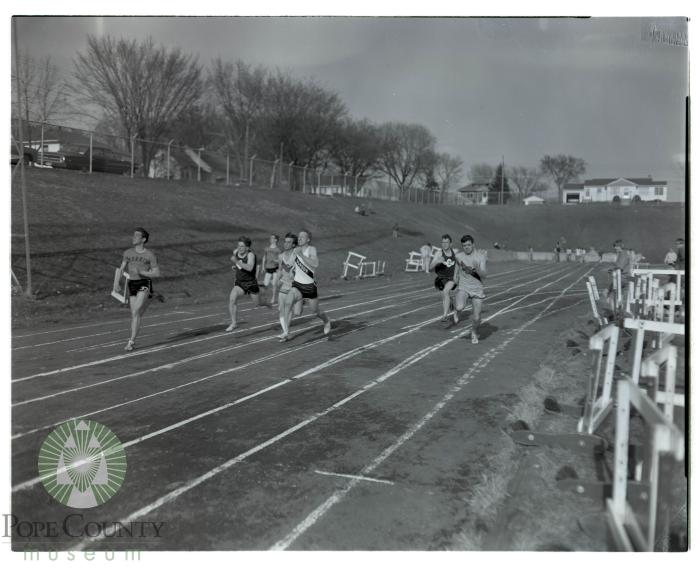  Glenwood Quadrangular 100 yard dash event at the Glenwood track field.