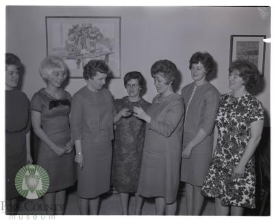 New Glenwood Mrs. Jaycee president Joyce Hurd with the rest of the Mrs. Jaycee members