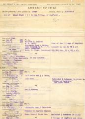 Abstract of title for Block 8 of Hayfield