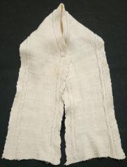 Ivory machine knitted collar or child’s scarf with snap closure 