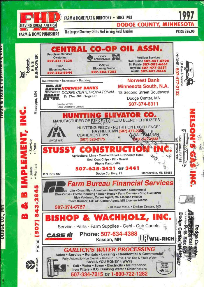 Farm and Home Directory & Plat Book, Dodge and Steele Counties, Minnesota