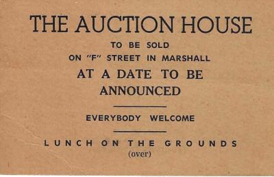 Advertisement for the Auction House on "F" Street