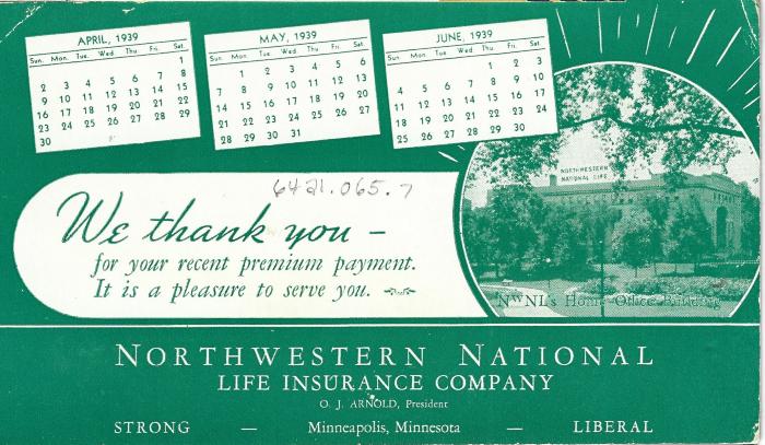 Ink blotter: Northwestern National Life Insurance Co.