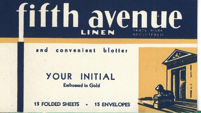 Ink blotter: Fifth Avenue Linen