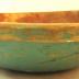 Wooden bowl, blue