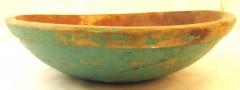 Wooden bowl, blue