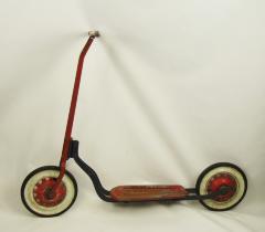 Scooter, red-painted metal