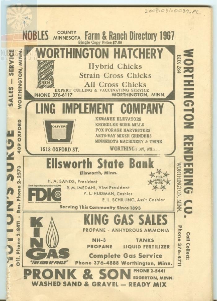 1967 Nobles County Farm & Ranch Directory