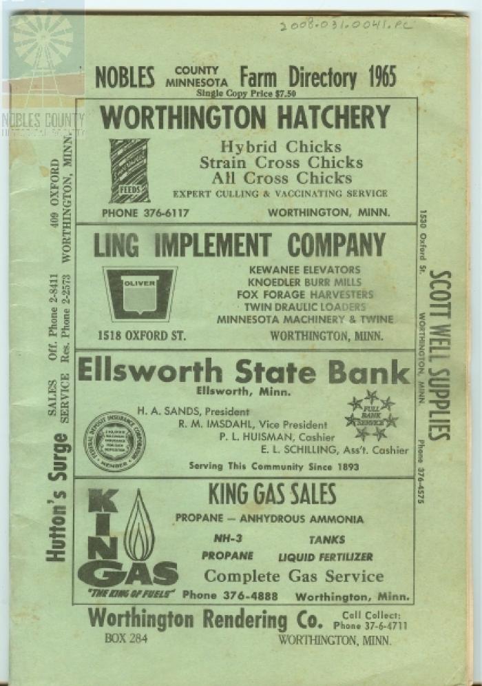 1965 Nobles County Farm Directory