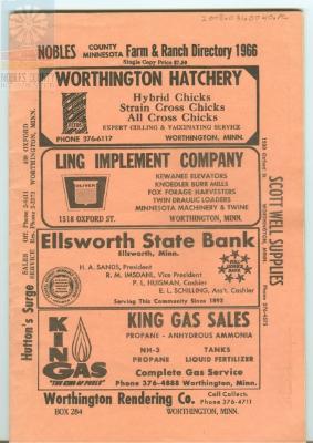 1966 Nobles County Farm & Ranch Directory