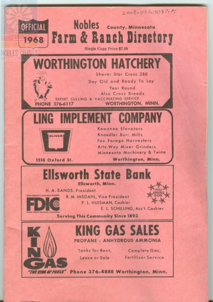1968 Nobles County Farm & Ranch Directory