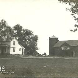 Postcard Green Valley Stock farm barn and yard