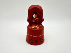 Red Rosemaling Chair: Wood Carving