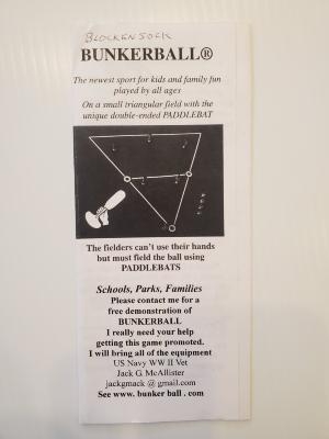 Instruction Pamphlet for Bunker Ball, 2017