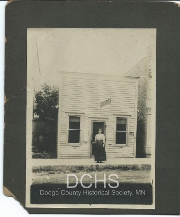 Black and white photograph of Mantorville Post Office