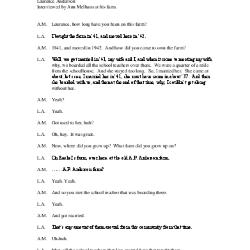 Laurence Anderson Oral History