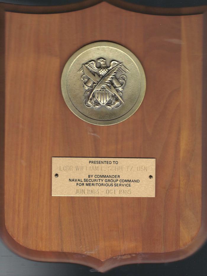 Plaque Given to Donor October 1985