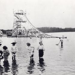 Wildwood Park water toboggan slide in background