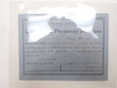 1894 Fillmore County Certificate of Physiology and Hygiene  