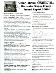 Senior Citizens Services, Inc./Rochester Senior Center Annual Report 2006