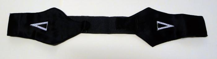 3-1/2" Wide Black Satin/Leather Belt - Lorraine Coller, 1938