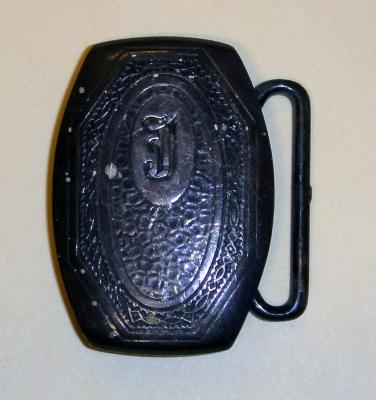 1-1/2" x 1-1/4" Sterling Silver Men's Belt Buckle - Julius Coller I, Shakopee, 1900