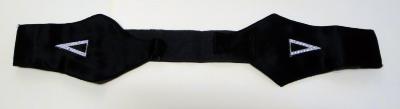 3-1/2" Wide Black Satin/Leather Belt - Lorraine Coller, 1938