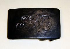 1-3/4" x 1-1/8" Sterling Silver Men's Belt Buckle - Julius Coller I, Shakopee, 1900