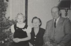 Henry and Hazel Bjorklund family at Christmas, c.1950