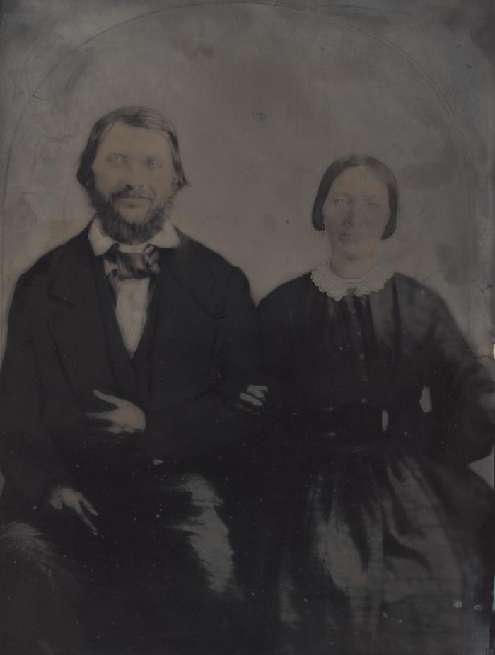 Wedding photograph of Joseph Fimeyer and Sophia Kruse Fimeyer, 1855.