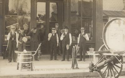 Men in front of Nutter Hardware Store