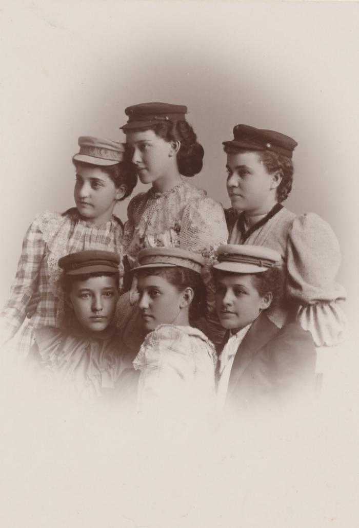 Group of St. Peter Girls in Visor Caps, c.1890