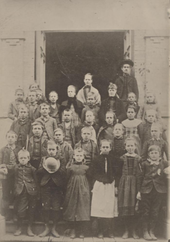 Alfred (Alf) Kayser shown with his elementary school class